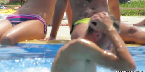 CANDID-BEACH - Topless Bikini Babes flashing their assets voyeur hd video - Tnaflix.com