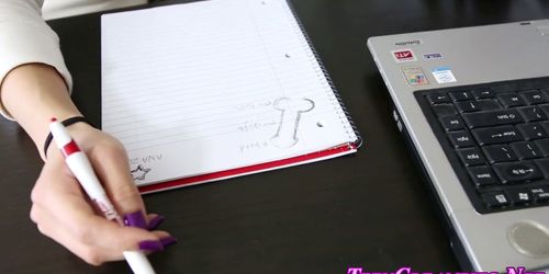 Teen fingers creampie - video 2