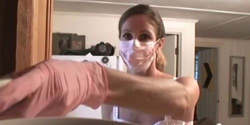 HOMEGROWNVIDEO - Sexy maid stops cleaning to jerk and suck my hard cock