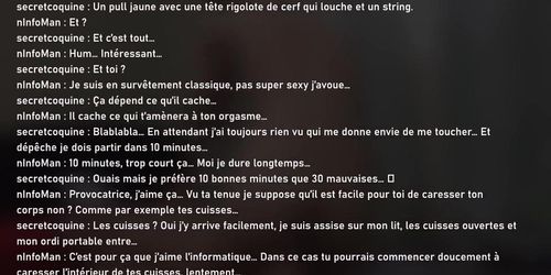 Rencontre coquine en ligne - Histoire en français de chat porno avec masturbation mutuelle