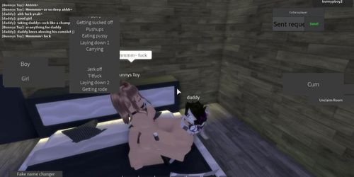 Roblox sex  CUTE WHITE SLUT RIDES WEEB FAT COCK!