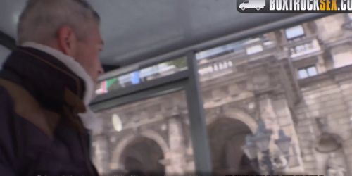 Bigass euro beauty doggystyled in public