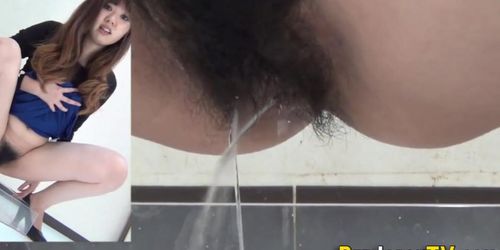 PISS JAPAN TV - Asians squat and urinate into transparent box