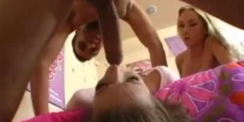 Young girls try out big cock