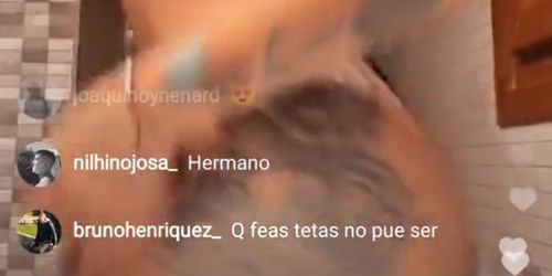 Española muestra tetas en directo Instagram 