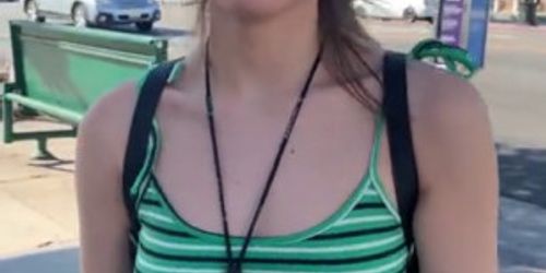 Hot College TEEN Liv Wild VAPING and Giving Blowjob in Public