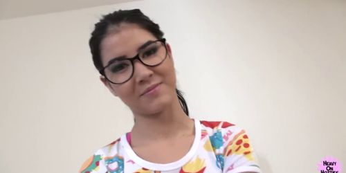 Cute Teen In Glasses Sucks Like A Slut (Lady Dee)