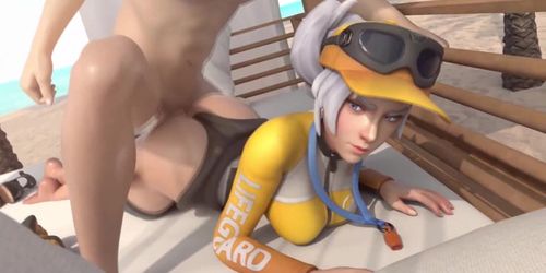 Paladins Lian being fucked in a beach (animation with sound)