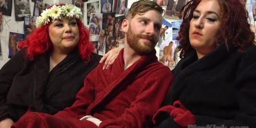 Two sexy BBW ladies enjoying threesome bdsm