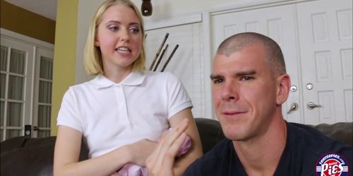 Blonde teen Chloe gets the answer to her question