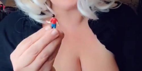 Bbw giantess looses her tiny boyfriend in her big ass! :)