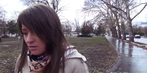 Pulled outdoor banged Russian facialized