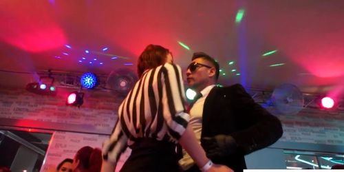 Party loving babes get their pussies banged