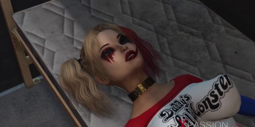 3DXPASSION - Harley Quinn Fucks Hard a Female Prison Warden with A Strapon