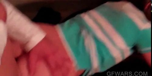 Wild teen ex-girlfriends kissing and taking dick in close-up