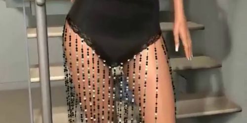 Huge titted asian 3d babe posing