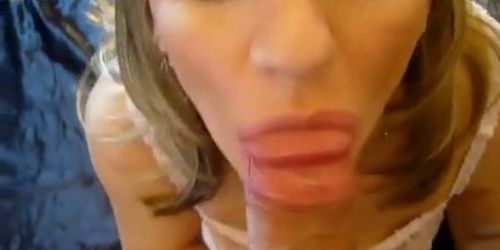 Horny blonde sucks and licks big dick - video 3