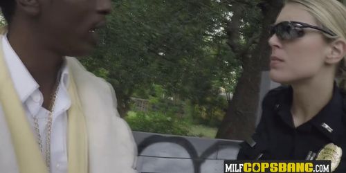 Two slutty female cops are banging a huge black dick in jail