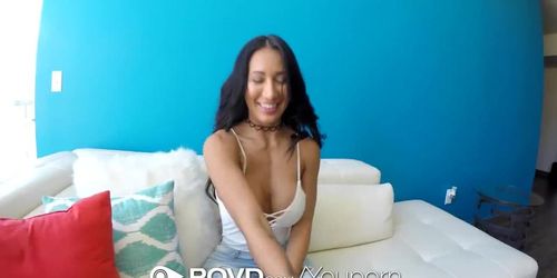 POVD Big booty bouncing on big dick in POV with Amia Miley