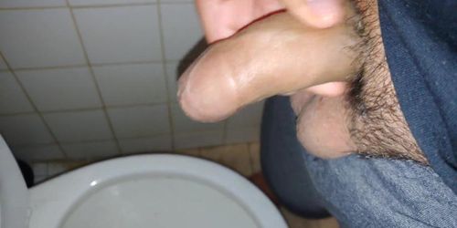 Horny Virgin Latino Cant Help But Cum After Taking A Piss