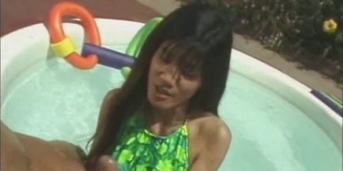 Asian Handjob Time In The Pool