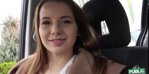 Damn horny babe Olivia Grace let dude fuck her for a free ride