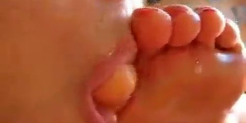 Slobbery self foot worship