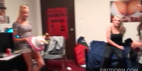 College sluts getting wild in dorm room orgy