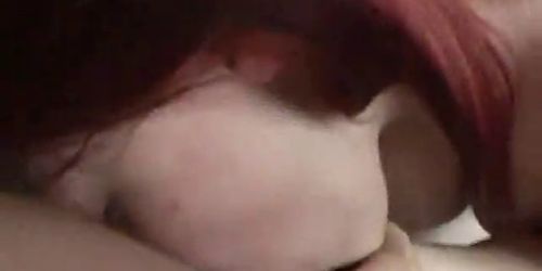 Chubby red head blowing and fucking