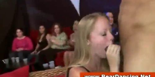 Cock addicted cfnm babes suck cock