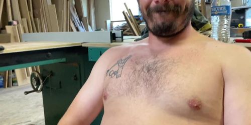 Warehouse workers have a bit of fun - male bonding