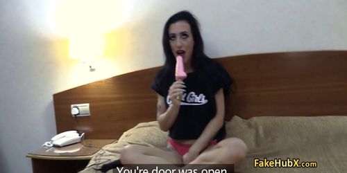 Perv cop fucked brunette slut