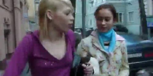 two russian woman on the street - video 2