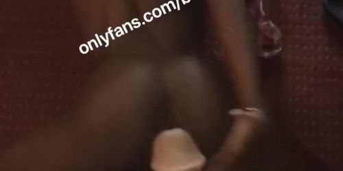 Chocolate Slim Chicago Chick Twerking For The Guys bust  pussy open in a room full of rough dick