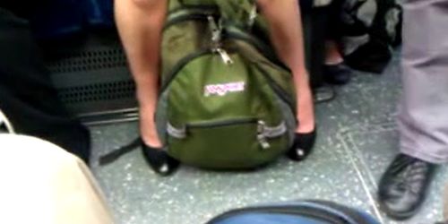 Upskirt on London Tube