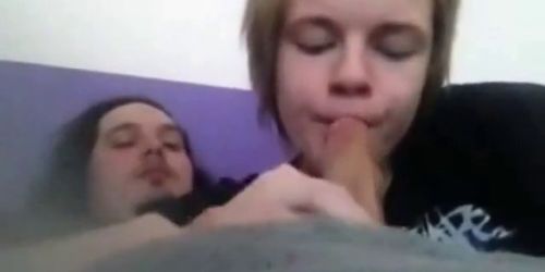 Short Haired Amateur Cocksucker Swallows Cum For The Camera - video 1