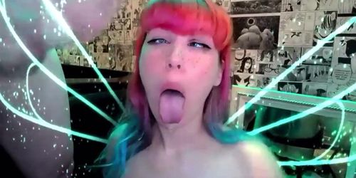 Pink hair girl ahegao creampie