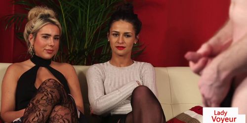 Stunning UK babes instructing submissive