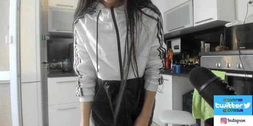 shiny Wetlook Nylon Jacket Cam Girl