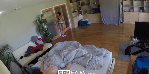 SpyFam Step sister Ariana Marie gets curious about step brother dick