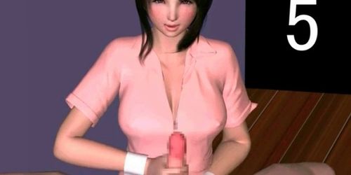 Superb hentai nurse rubs and fucks giant pecker