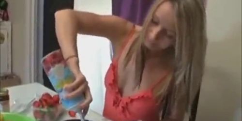 Blonde french girlfriend makes whipped part1 - video 1