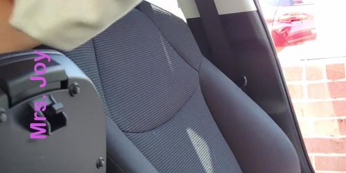 Masturbating In the Car I Got Caught So I ask Him to Hold The Phone So I can Make My Slut Pussy Cum