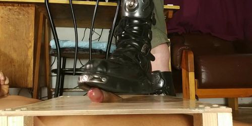Erotic dick stomping with New Rock boots HD