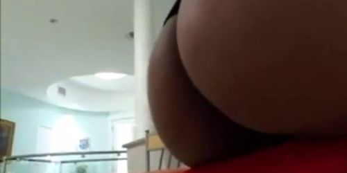 Close up on big oily Ebony butt