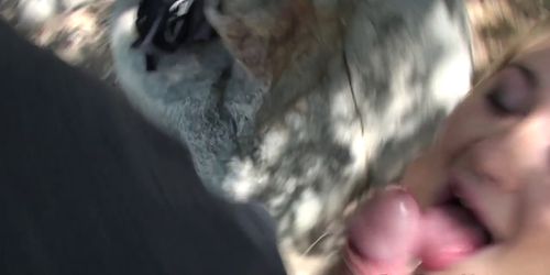 Pov teen sucks in the woods