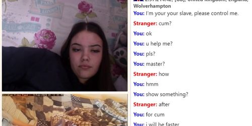 Submissive boy cums for sexy teen girl on Omegle - Tnaflix.com