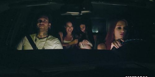 Petite teen fucked by a dirty friends in the middle of the night
