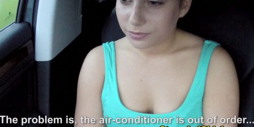 Pulled brunette amateur tasting cock