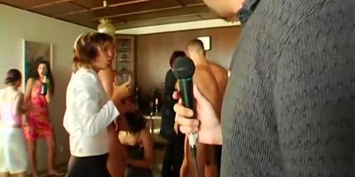Party whores screw in public